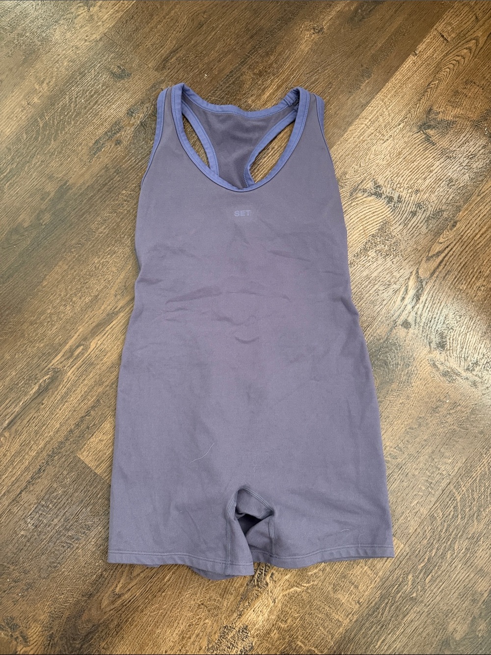 SET Active Seamless Racerback Romper in Charcoal - Picture 3 of 4